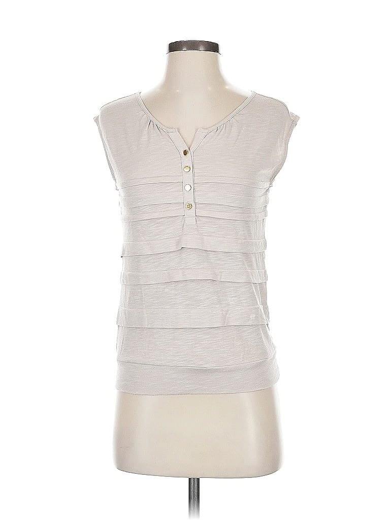 Pre-owned Ann Taylor Loft Sleeveless T-shirt In Gray