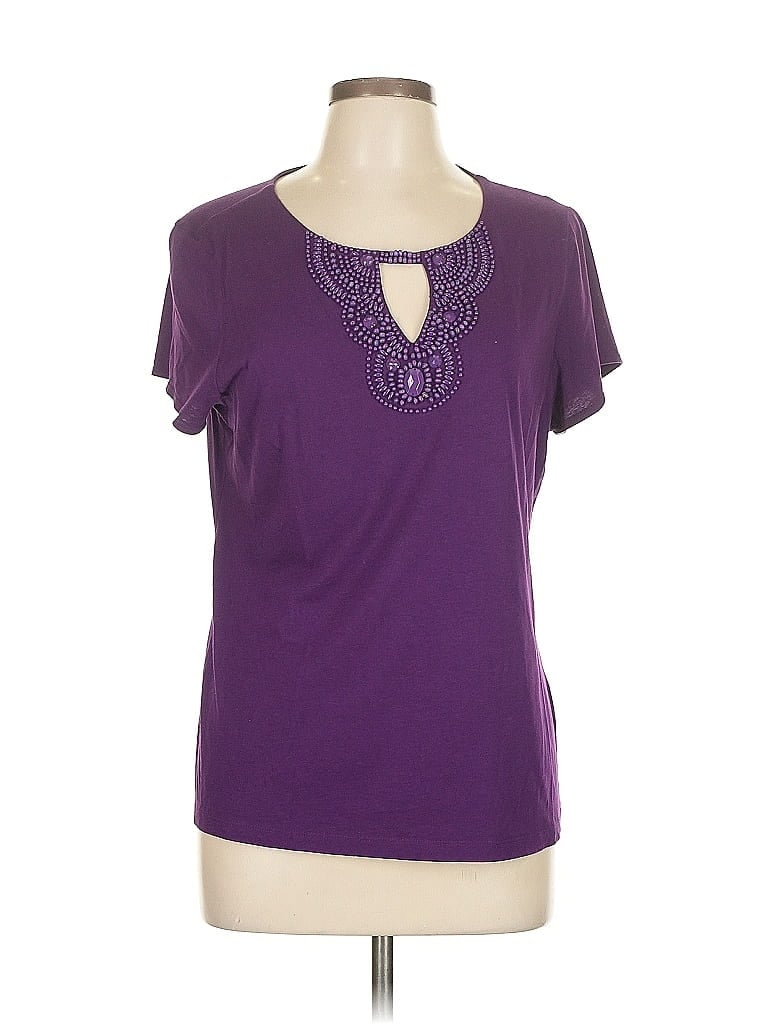 Pre-owned Dana Buchman Short Sleeve T-shirt In Purple