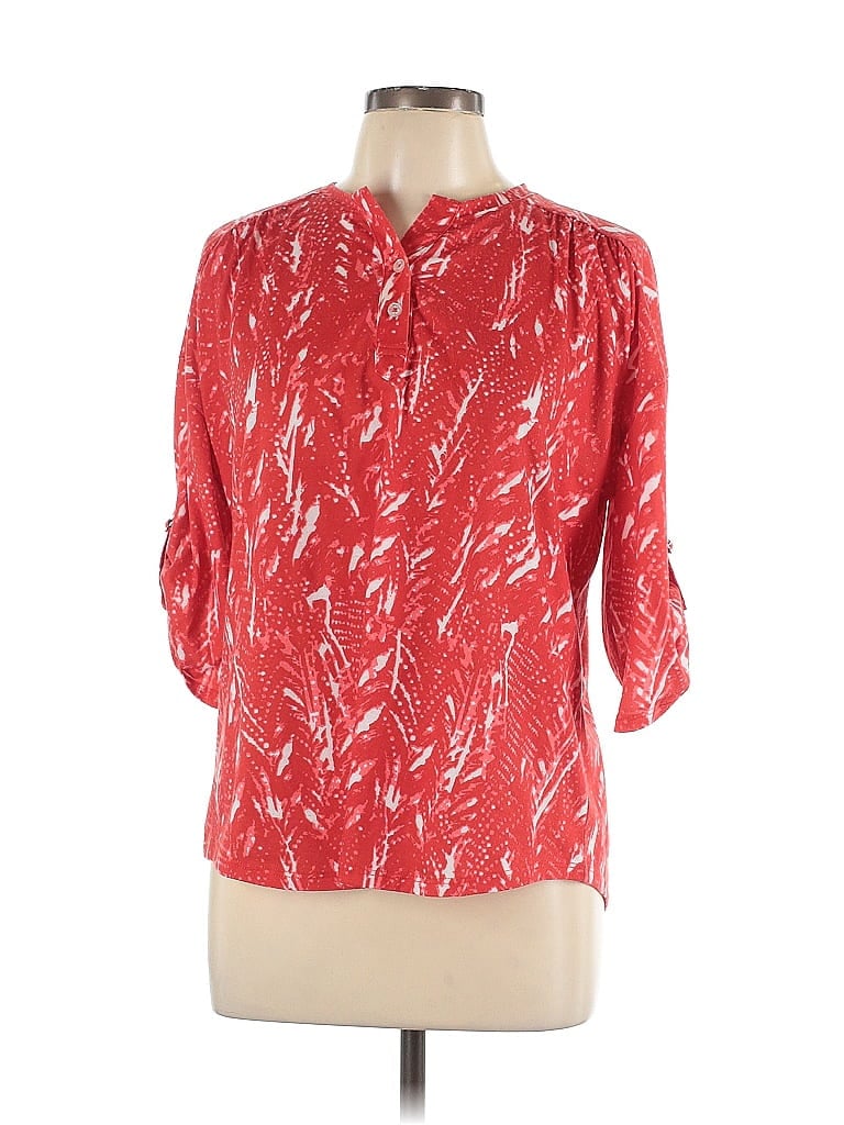 Click to view more detailed imagery on our partner's website Pre-owned Serengeti 3/4 Sleeve Blouse In Red