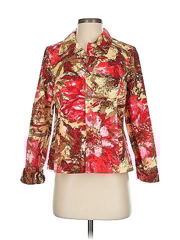 Christopher & Banks Vibrant Red Abstract Print Shirt (view 1)