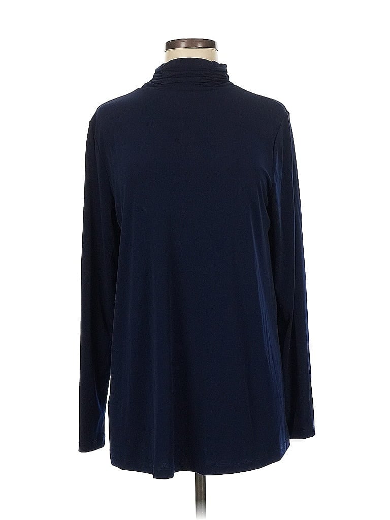 Susan Graver Solid Blue Long Sleeve Turtleneck Size M - photo 1