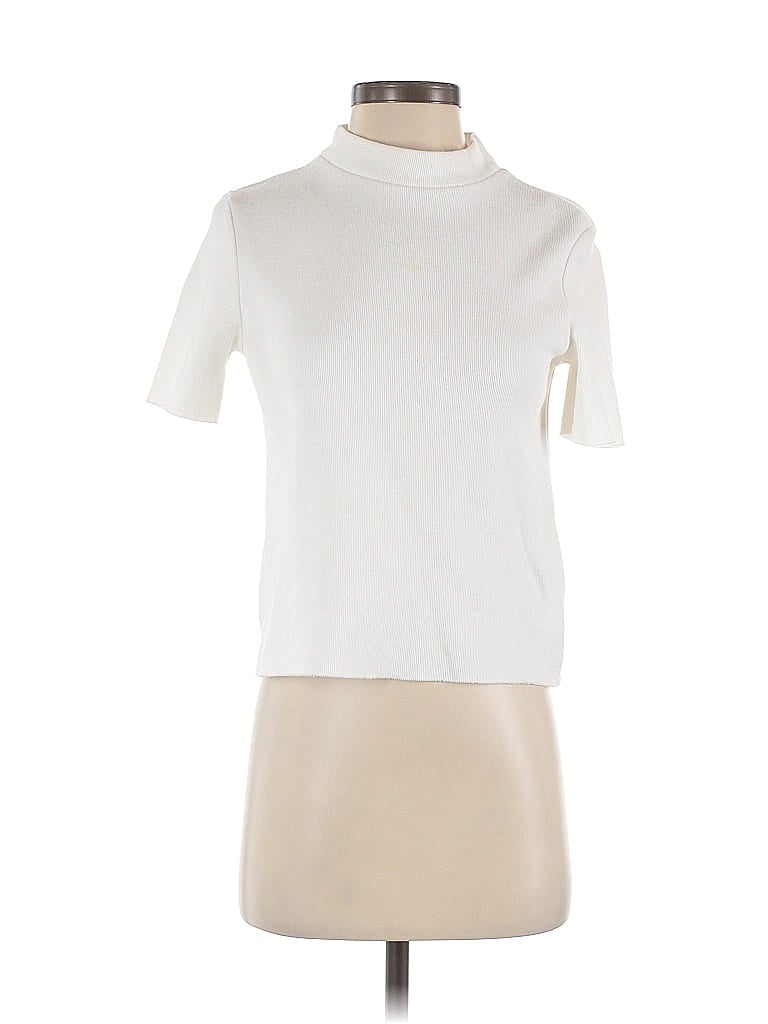 Pre-owned Trafaluc By Zara Short Sleeve Turtleneck In White