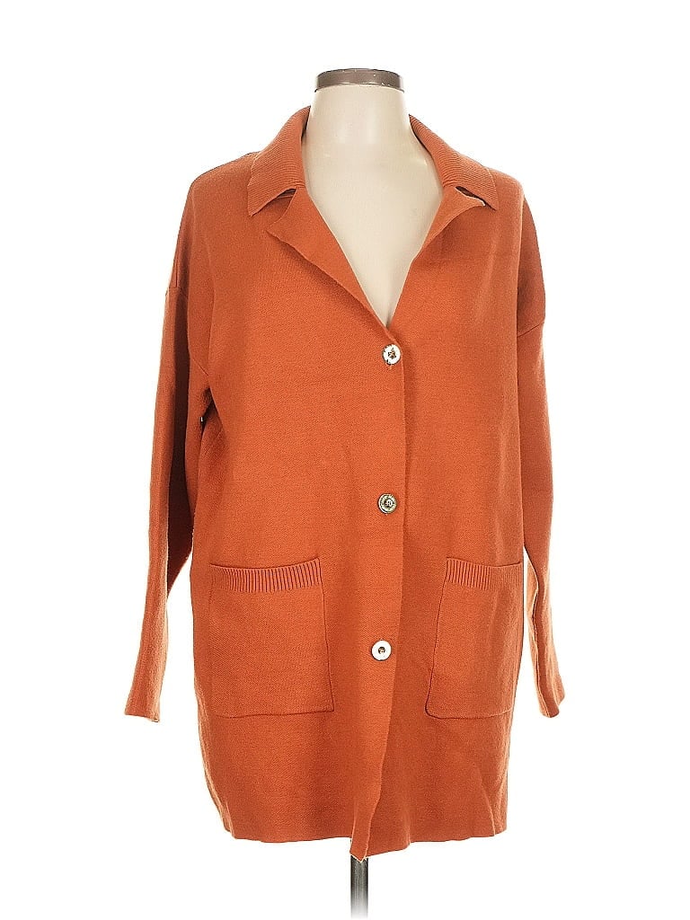 MARC NEW YORK ANDREW MARC Pre-owned Cardigan Sweater In Orange