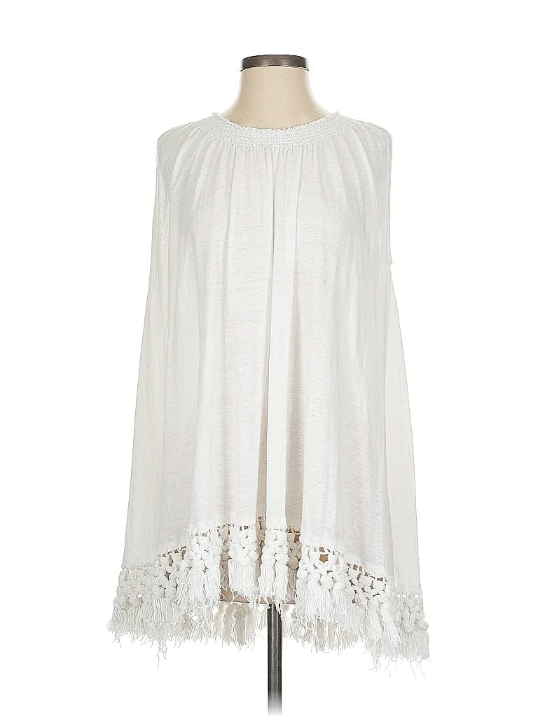 Calypso St. Barth 100% Linen Ivory White Sleeveless T-Shirt Size S - photo 1