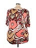 Arden B. Red Orange Short Sleeve Blouse Size XXL (estimated) - photo 2
