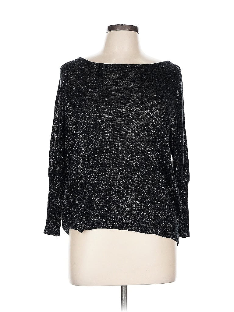 Pre-owned Mossimo 3/4 Sleeve Top Black Boatneck Tops