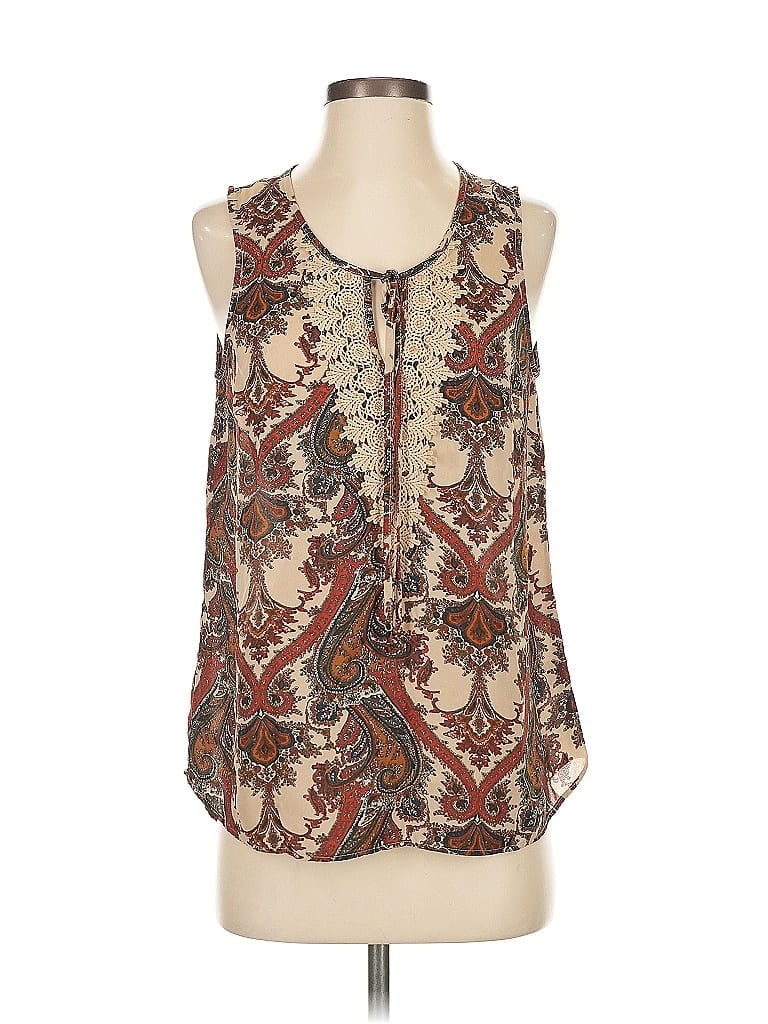 Pre-owned Daniel Rainn Sleeveless Blouse In Brown