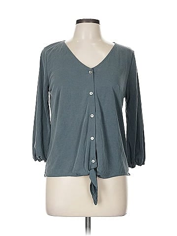 Green Envelope 3/4 Sleeve Blouse (view 1)
