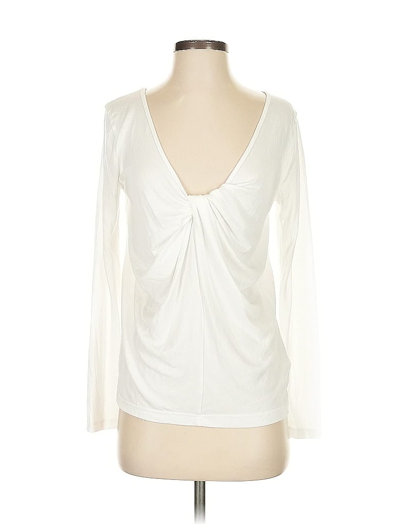 Pre-owned Athleta Long Sleeve T-shirt In White