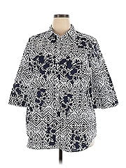 Roaman's 3/4 Sleeve Button Down Shirt