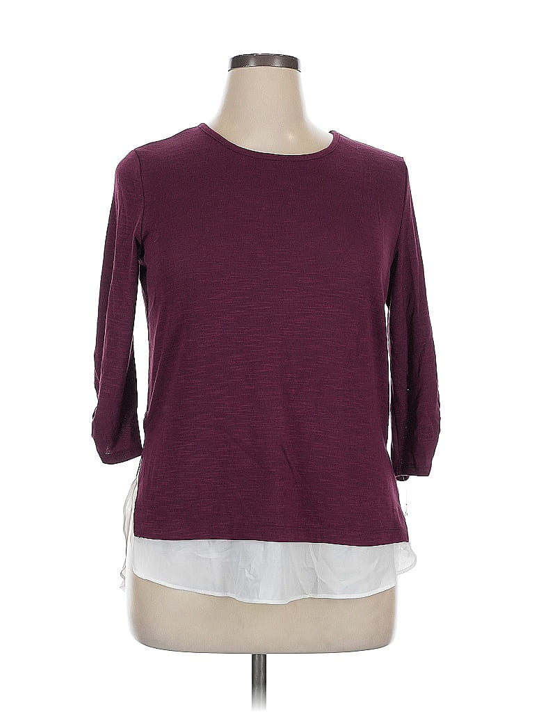 Fortune + Ivy Burgundy 3/4 Sleeve Top Size XL - photo 1