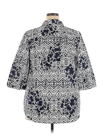 Roaman's 3/4 Sleeve Button-Down Shirt (view 2)