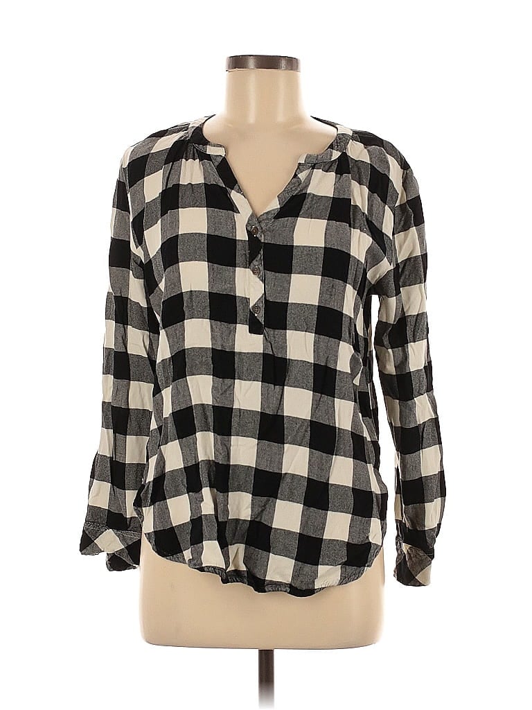 Pre-owned Universal Thread Long Sleeve Blouse In Black
