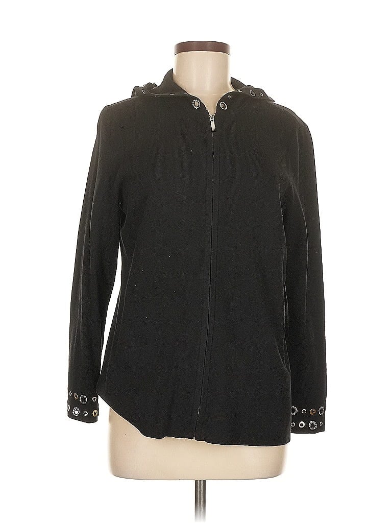 Pre-owned Chico's Cardigan Sweater In Black