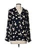 Ann Taylor Factory Floral Blue Long Sleeve Blouse Size M - photo 1