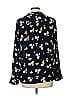 Ann Taylor Factory Floral Blue Long Sleeve Blouse Size M - photo 2