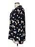 Ann Taylor Factory Floral Blue Long Sleeve Blouse Size M - photo 5