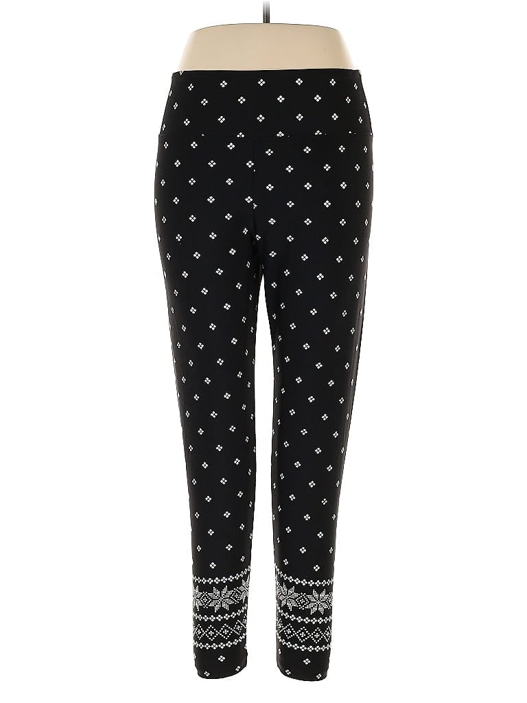 Lou & Grey Polka Dots Black Leggings Size XL - photo 1