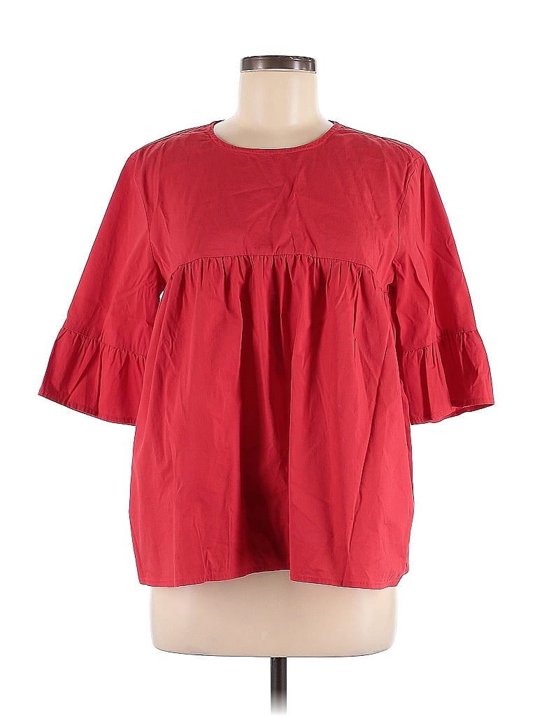 Pre-owned Pimkie Short Sleeve Blouse In Red
