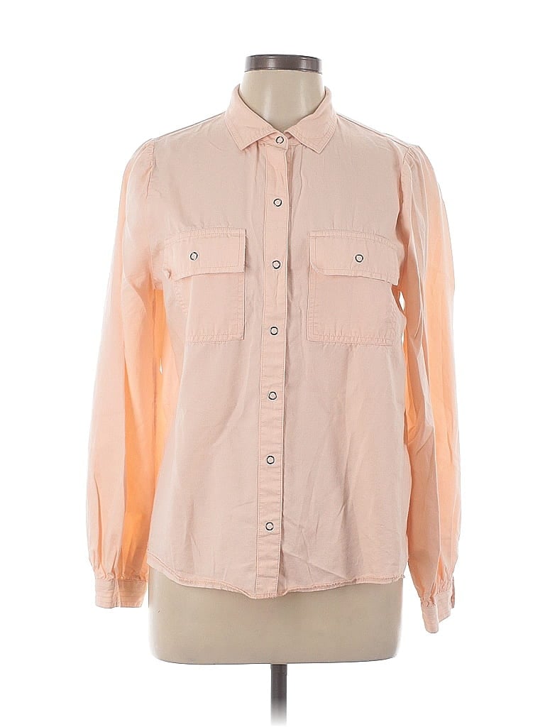 Pre-owned Nine West Long Sleeve Button Down Shirt In Pink