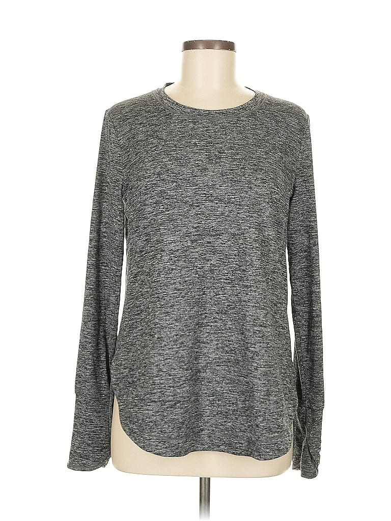 Pre-owned Athleta Long Sleeve T-shirt In Gray