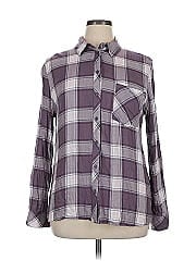 Cosmic Blue Love Long Sleeve Button Down Shirt