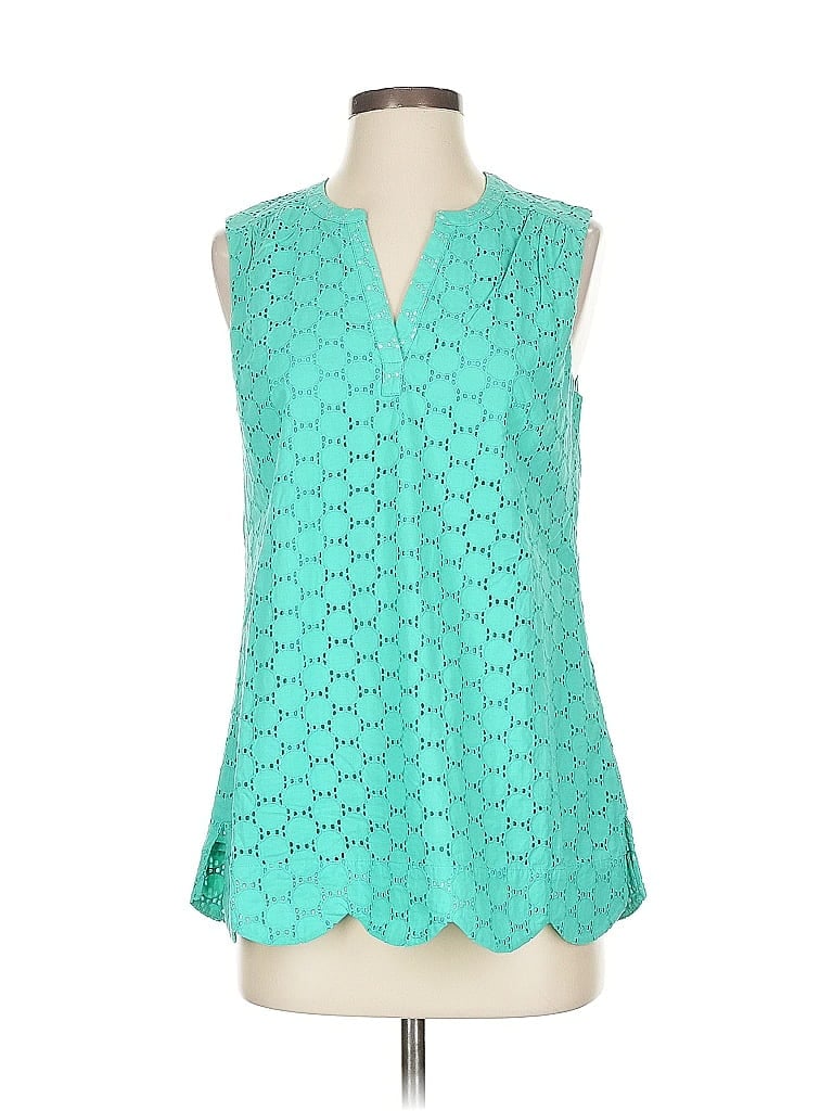 Pre-owned Duffield Lane Sleeveless Blouse In Blue