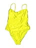 Shade & Shore Solid Yellow One Piece Swimsuit Size M - photo 1