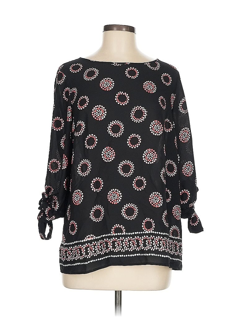 Pre-owned Nine West 3/4 Sleeve Blouse In Black