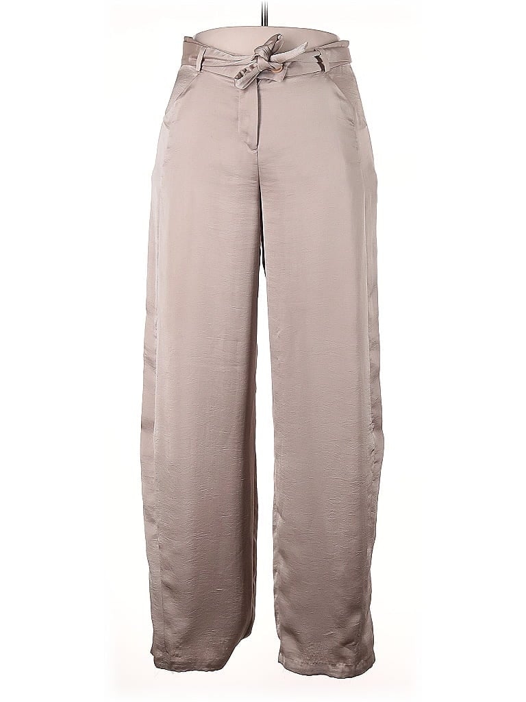 Giorgio Armani 100% Polyester Solid Gray Silver Casual Pants Size EU (IT) 44 / US 8 - photo 1