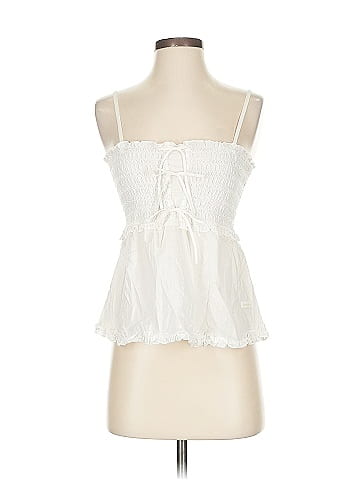 La Senza White Smocked Cotton Tube Top (view 1)