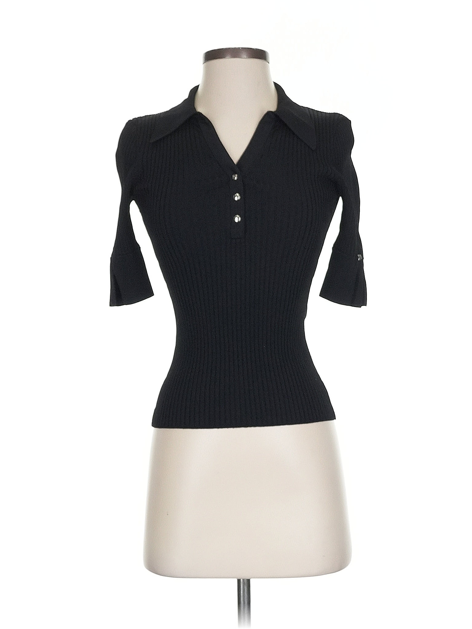 Cache Black Short Sleeve Top Size S