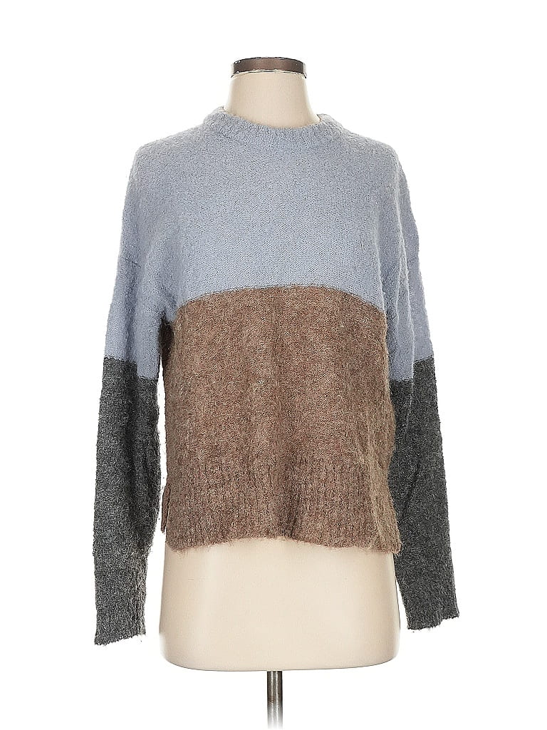 SØSKEN Color Block Gray Brown Wool Pullover Sweater Size XS (0) - photo 1