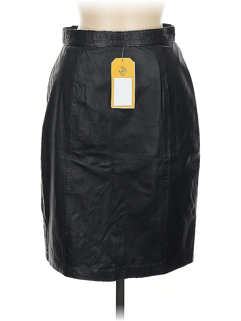 Pre-owned Compagnie Internationale Express Leather Skirt In Black