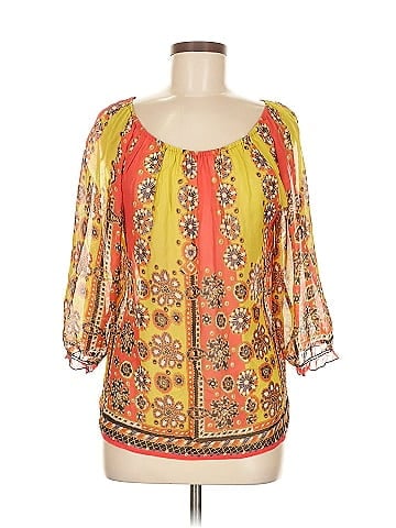 Fei 3/4 Sleeve Silk Top (view 1)