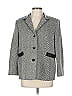 Talbots 100% Leather Houndstooth Gray Blazer Size 12 - photo 1