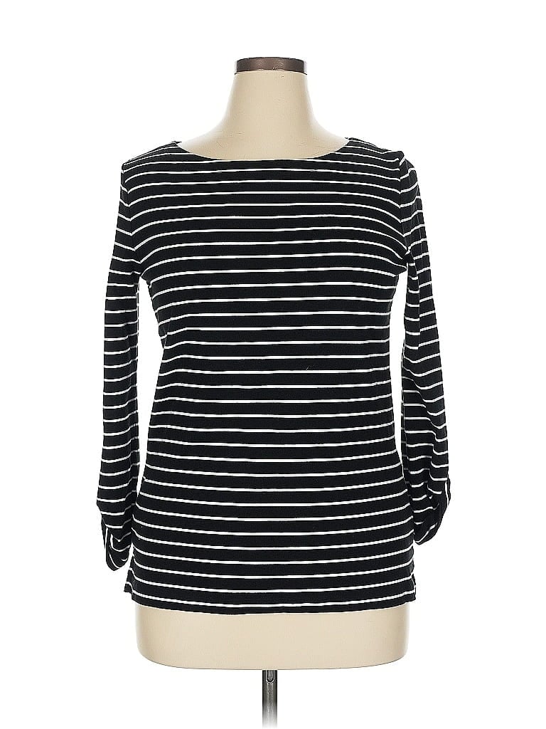 Pre-owned Jones New York Signature 3/4 Sleeve T-shirt In Black