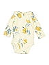 Carter's 100% Cotton Floral Yellow Long Sleeve Onesie 6-9 MO / 9 MO - photo 1