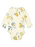 Carter's 100% Cotton Floral Yellow Long Sleeve Onesie 6-9 MO / 9 MO - photo 2