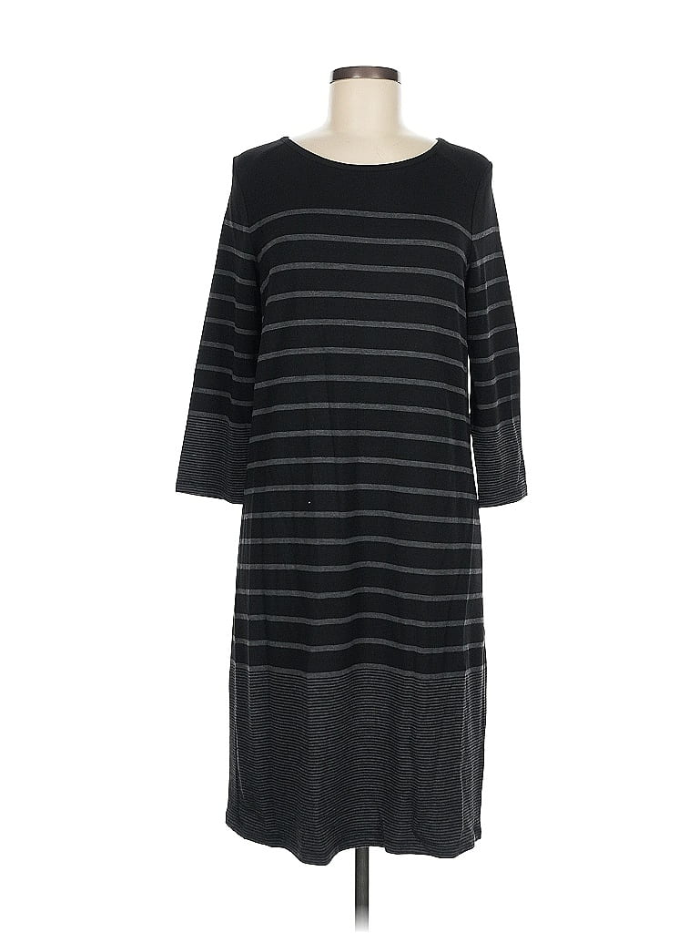 Hilary Radley Stripes Black Casual Dress Size M - photo 1