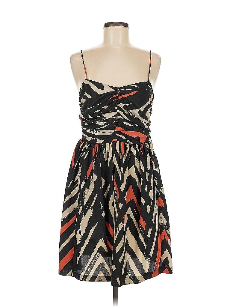 Ecote 100% Polyester Chevron-herringbone Black Cocktail Dress Size M - photo 1
