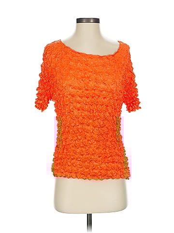 f.c Vibrant Orange Textured Top (view 1)