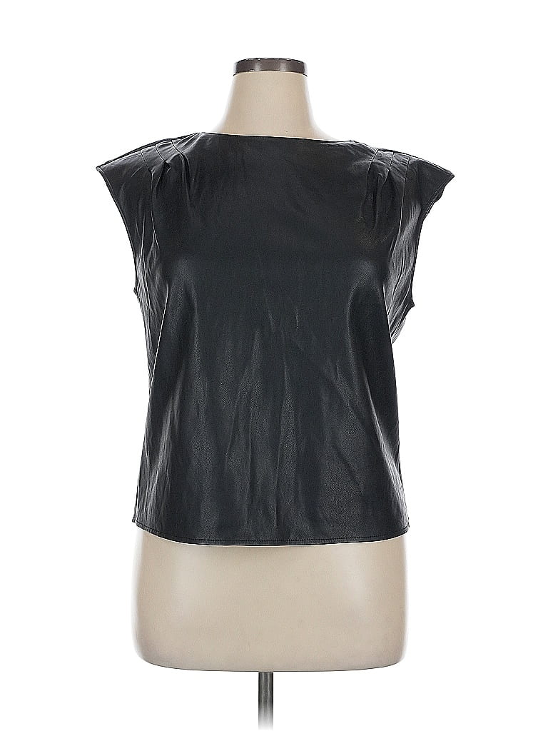 Marc New York Andrew Marc 100% Polyurethane Black Sleeveless Blouse Size XL - photo 1