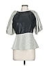 Gracia 100% Polyester Gray Short Sleeve Blouse Size L - photo 1