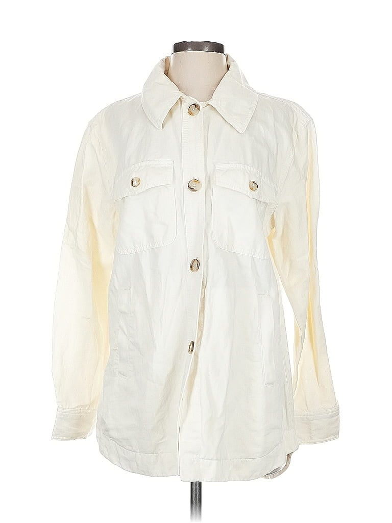 Pre-owned Ann Taylor Loft Jacket In White