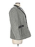 Talbots 100% Leather Houndstooth Gray Blazer Size 12 - photo 4