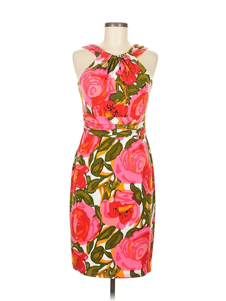 David Meister Tropical Pink Cocktail Dress Size 6 - photo 1
