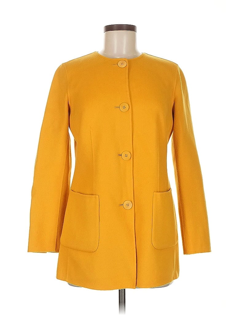 Pre-owned Talbots Wool Coat In Yellow