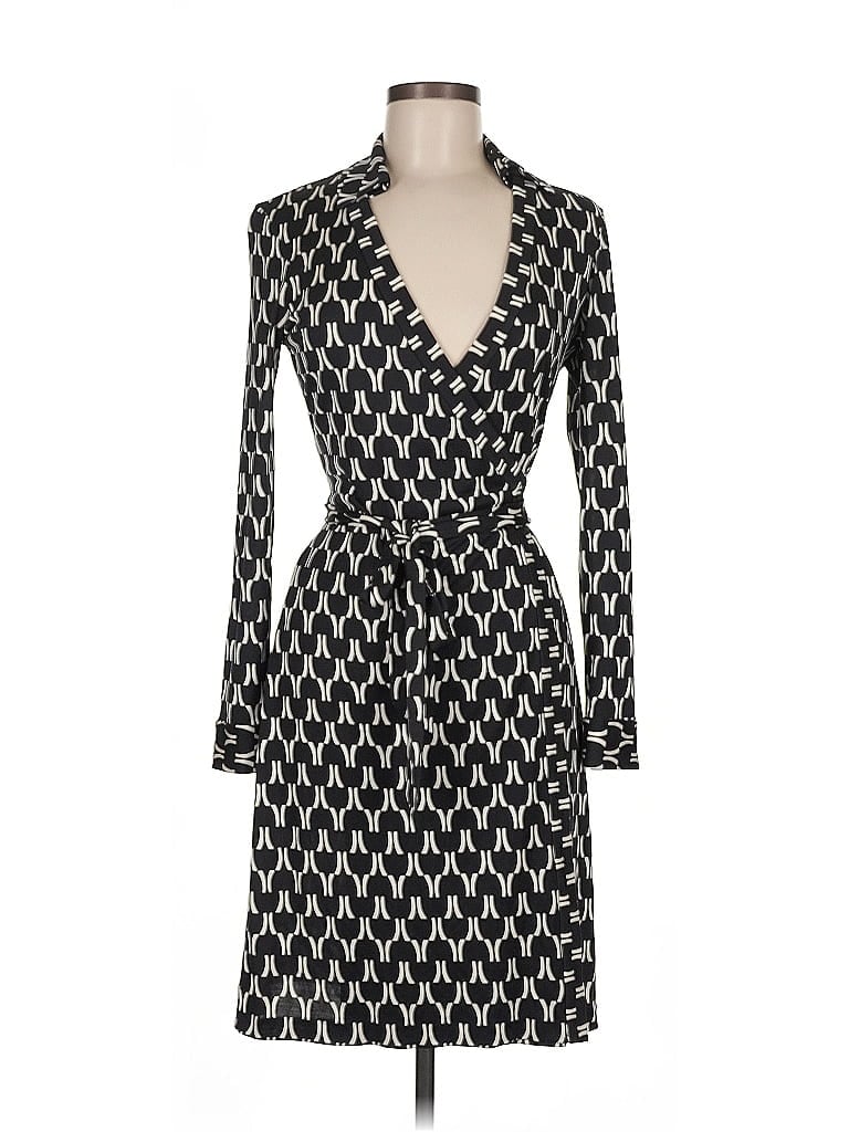 Diane von Furstenberg 100% Silk Black Casual Dress Size 8 Diane von Furstenberg 100% Silk Black Casual Dress Size 8