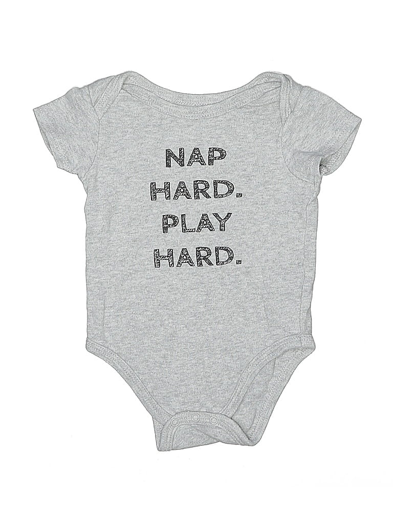 Pre-owned Little Treasure Babies' Short Sleeve Onesie In Gray